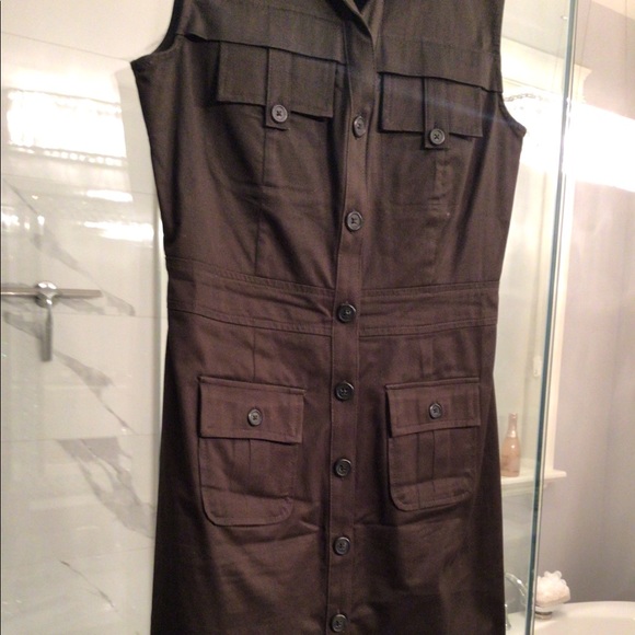 Mexx Dresses & Skirts - Cute summer chocolate brown Mexx linen  safari dress size extra small